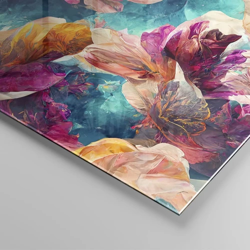 Obraz na skle - Farebné bohatstvo kytice - 40x40 cm