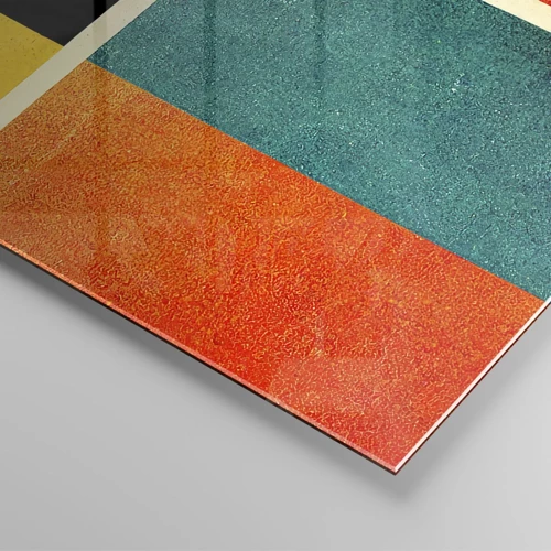 Obraz na skle - Geometrická abstrakcia – dobrá energia - 100x70 cm