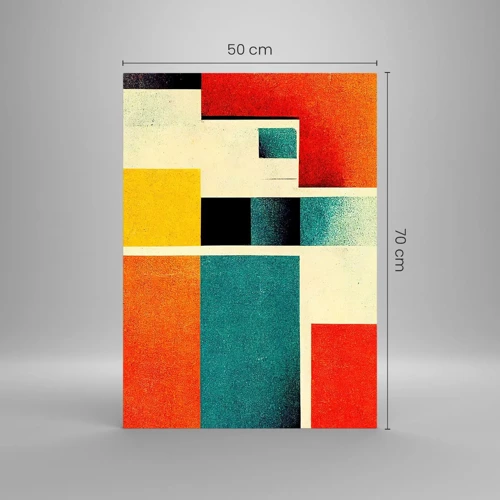 Obraz na skle - Geometrická abstrakcia – dobrá energia - 50x70 cm