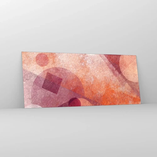 Obraz na skle - Geometrické premeny na ružové - 120x50 cm
