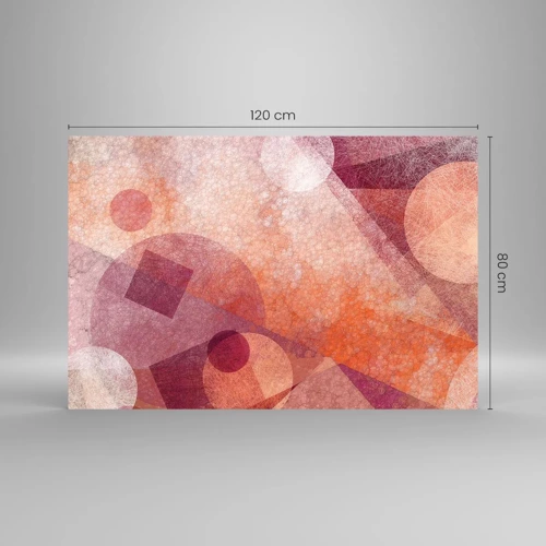 Obraz na skle - Geometrické premeny na ružové - 120x80 cm