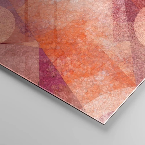 Obraz na skle - Geometrické premeny na ružové - 40x40 cm