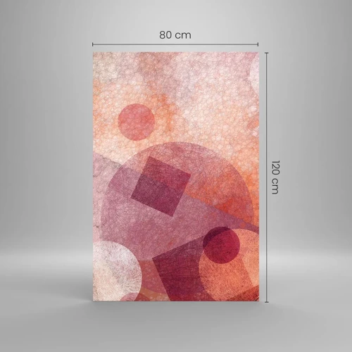 Obraz na skle - Geometrické premeny na ružové - 80x120 cm