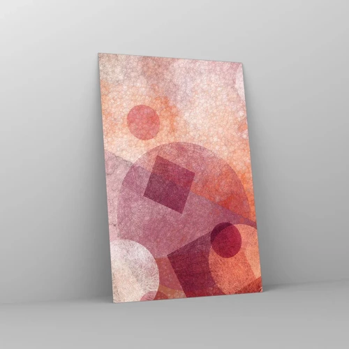 Obraz na skle - Geometrické premeny na ružové - 80x120 cm