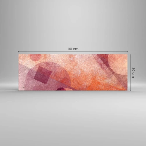 Obraz na skle - Geometrické premeny na ružové - 90x30 cm