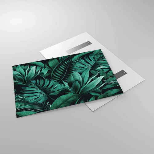 Obraz na skle - Hĺbka tropickej zelene - 120x80 cm