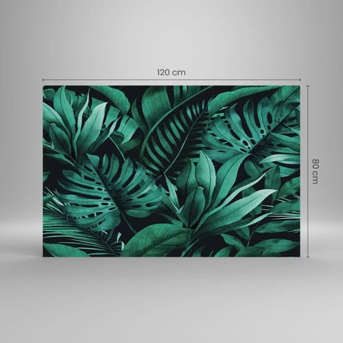 Obraz na skle - Hĺbka tropickej zelene - 120x80 cm