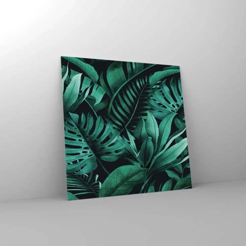 Obraz na skle - Hĺbka tropickej zelene - 40x40 cm
