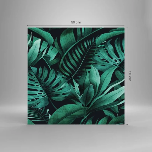 Obraz na skle - Hĺbka tropickej zelene - 50x50 cm