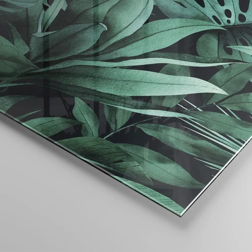 Obraz na skle - Hĺbka tropickej zelene - 50x50 cm