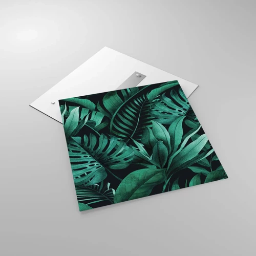Obraz na skle - Hĺbka tropickej zelene - 70x70 cm
