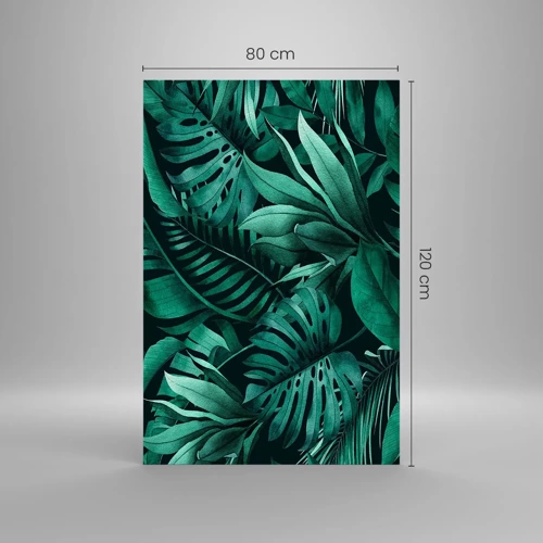 Obraz na skle - Hĺbka tropickej zelene - 80x120 cm