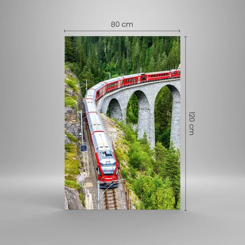 Obraz na skle - Horský výhľad priamo z vlaku - 80x120 cm