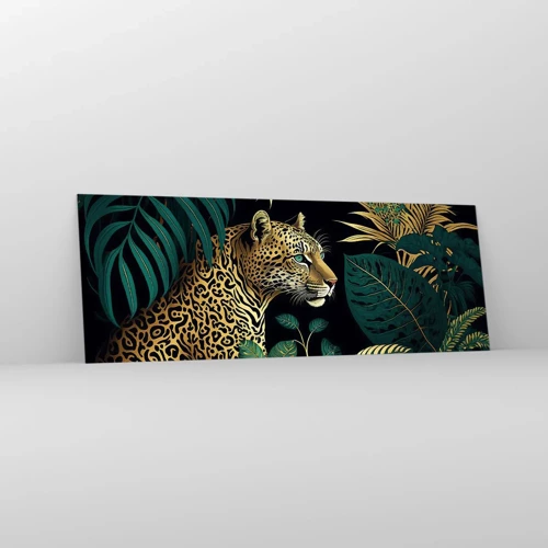 Obraz na skle - Hospodár v džungli - 140x50 cm