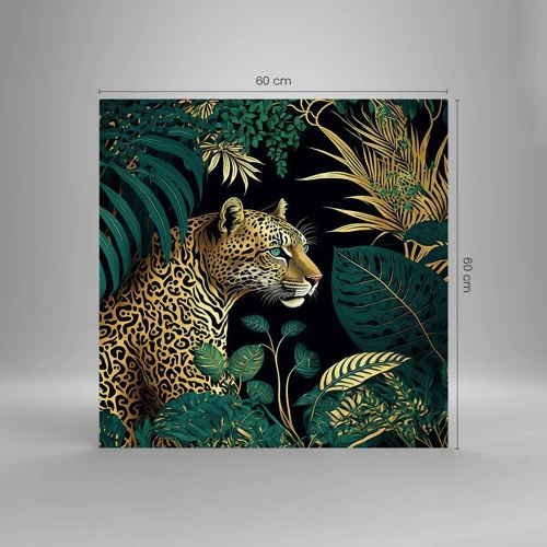 Obraz na skle - Hospodár v džungli - 60x60 cm