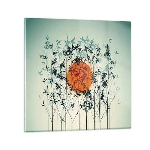 Obraz na skle - Japonské slnko - 30x30 cm