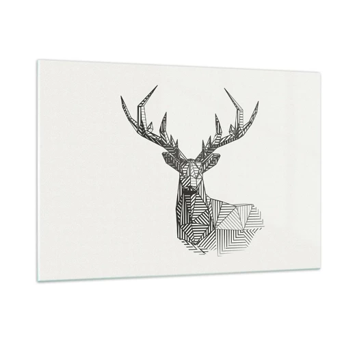 Obraz na skle - Jeleň v kubistickom štýle - 120x80 cm