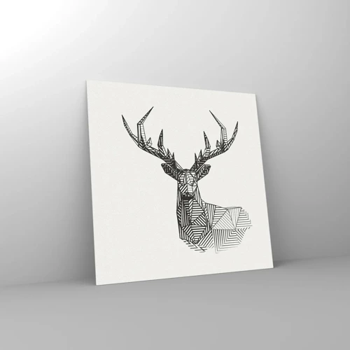 Obraz na skle - Jeleň v kubistickom štýle - 40x40 cm