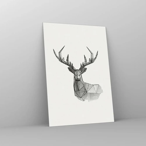Obraz na skle - Jeleň v kubistickom štýle - 70x100 cm