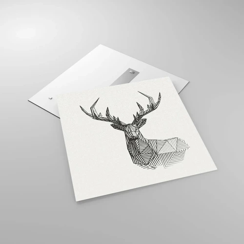 Obraz na skle - Jeleň v kubistickom štýle - 70x70 cm