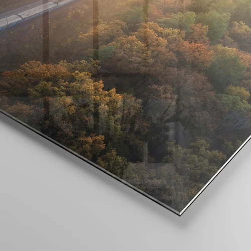 Obraz na skle - Jesenná cesta - 160x50 cm