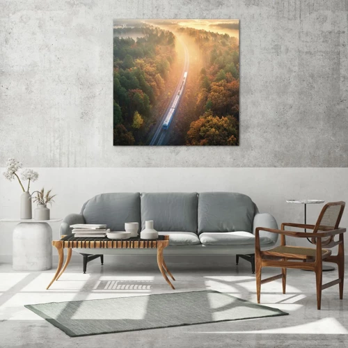 Obraz na skle - Jesenná cesta - 30x30 cm