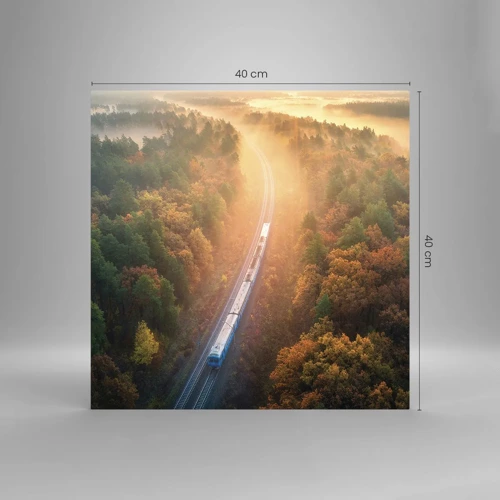 Obraz na skle - Jesenná cesta - 40x40 cm