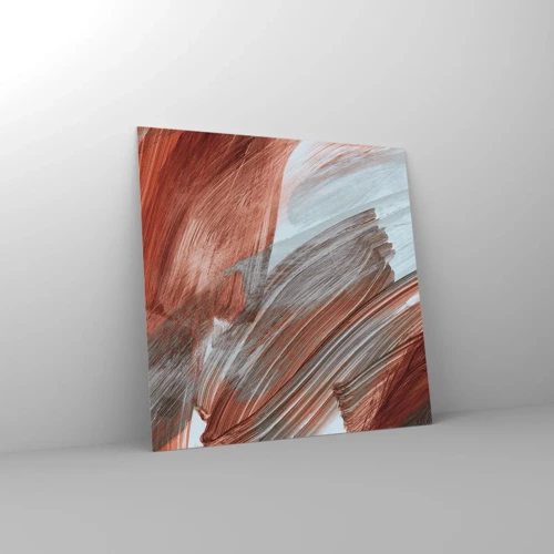 Obraz na skle - Jesenná veterná abstrakcia - 40x40 cm