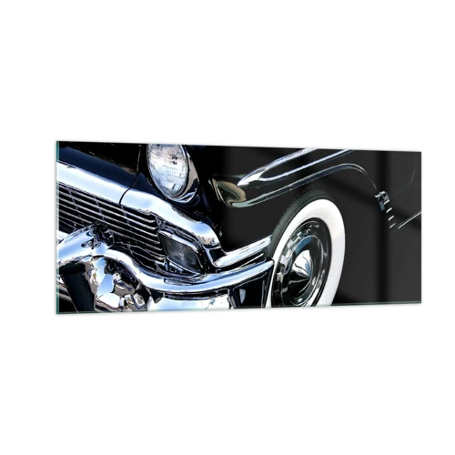 Obraz na skle - Klasika v striebornej, čiernej a bielej - 100x40 cm