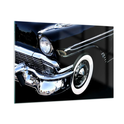 Obraz na skle - Klasika v striebornej, čiernej a bielej - 100x70 cm