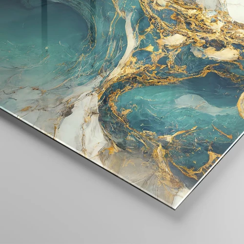 Obraz na skle - Kompozícia so zlatými žilami - 160x50 cm
