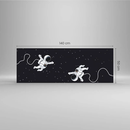Obraz na skle - Kozmický tanec - 140x50 cm