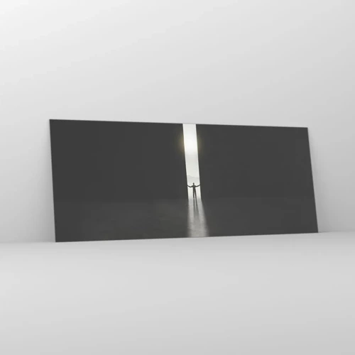 Obraz na skle - Krok k svetlej budúcnosti - 100x40 cm