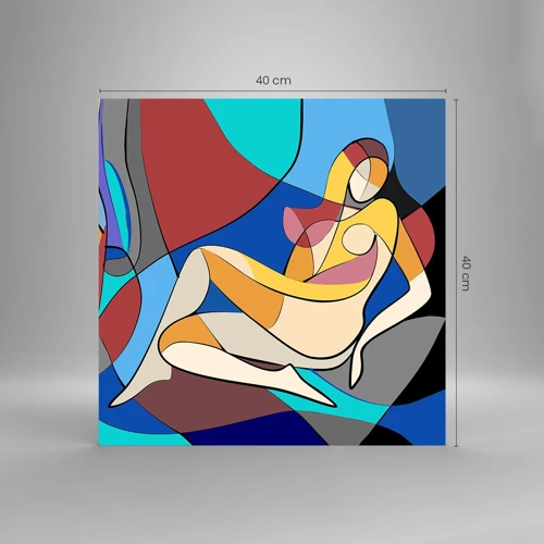 Obraz na skle - Kubistický akt - 40x40 cm
