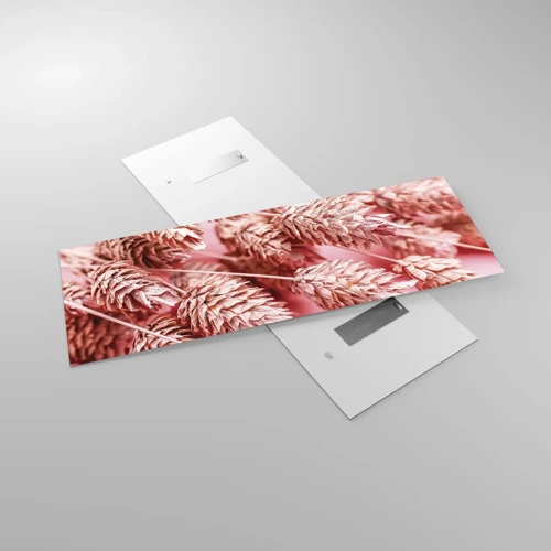 Obraz na skle - Kvetinová kaskáda v ružovej - 140x50 cm