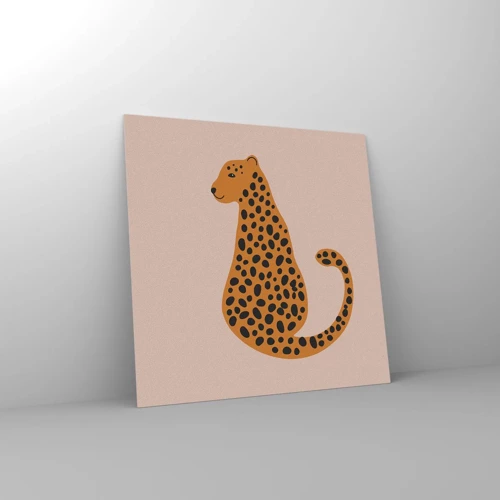 Obraz na skle - Leopardný vzor je v móde - 30x30 cm