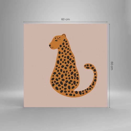 Obraz na skle - Leopardný vzor je v móde - 60x60 cm