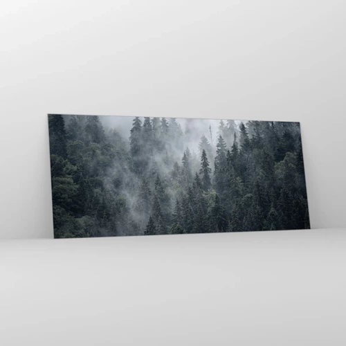 Obraz na skle - Lesné svitania - 120x50 cm