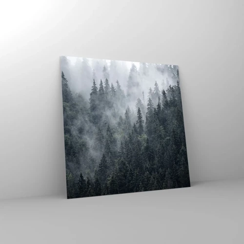 Obraz na skle - Lesné svitania - 30x30 cm