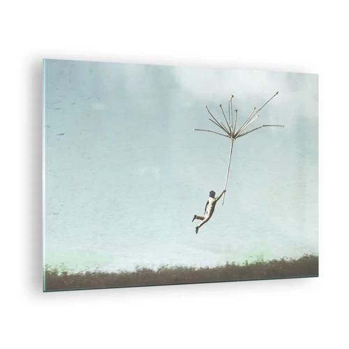 Obraz na skle - Lietajúca púpava - 70x50 cm