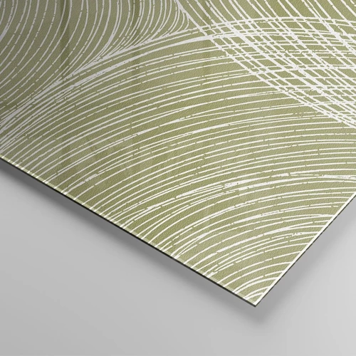 Obraz na skle - Majstrovská abstrakcia v bielej - 100x70 cm