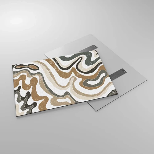 Obraz na skle - Meandre zemitých farieb - 100x70 cm