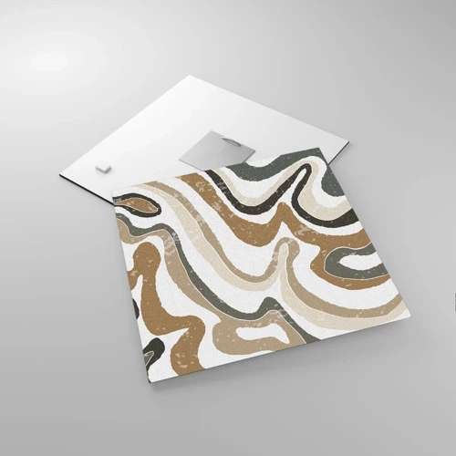 Obraz na skle - Meandre zemitých farieb - 30x30 cm