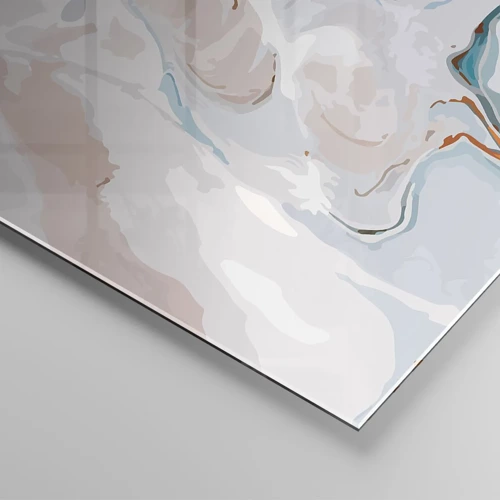 Obraz na skle - Modré meandre pod bielou - 100x40 cm