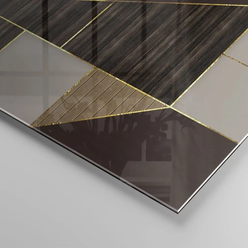Obraz na skle - Mozaika hnedej a zlatej - 120x50 cm