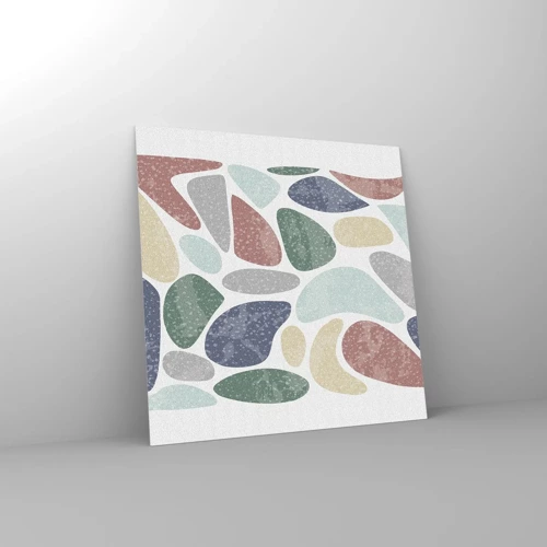 Obraz na skle - Mozaika práškových farieb - 50x50 cm