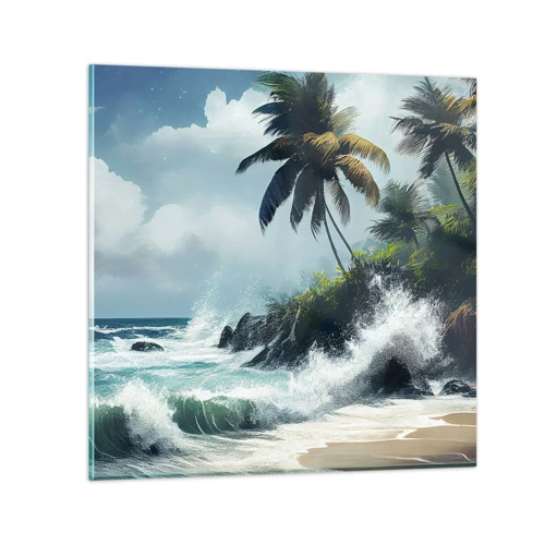 Obraz na skle - Na tropickom pobreží - 30x30 cm