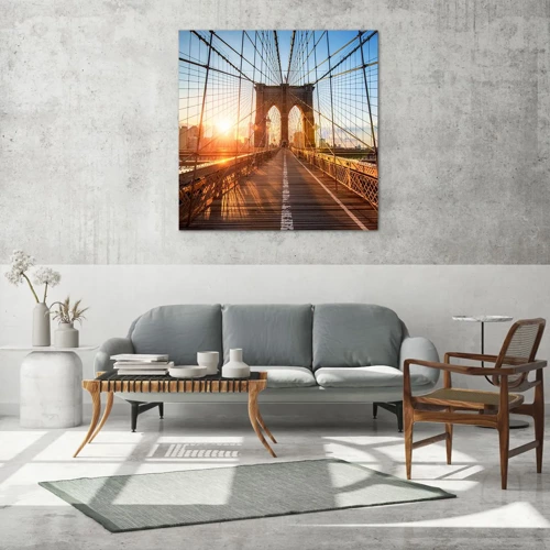 Obraz na skle - Na zlatom moste - 30x30 cm