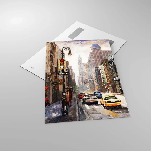 Obraz na skle - New York – farebný aj v daždi - 70x100 cm