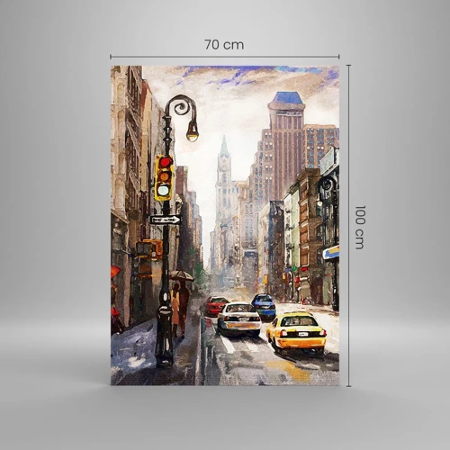 Obraz na skle - New York – farebný aj v daždi - 70x100 cm